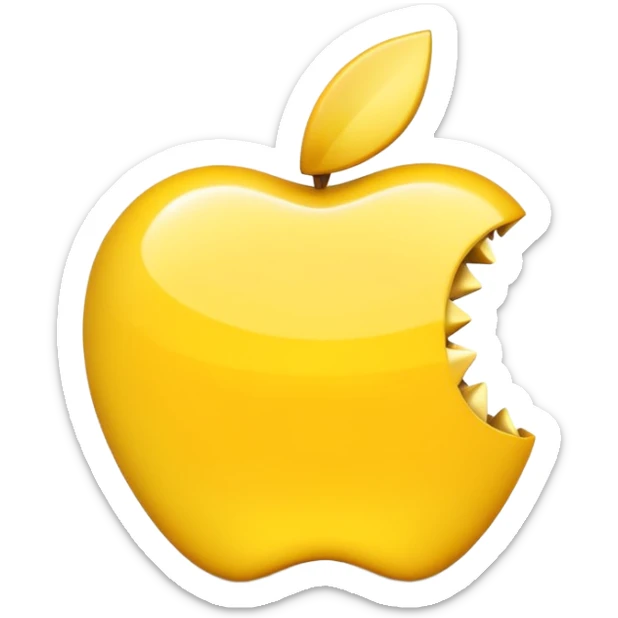 A 3D Apple-style emoji of a single jagged burst shape in bright yellow with smooth shading and subtle shadow sticker