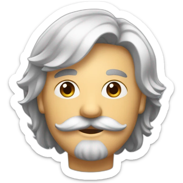 Homme au cheveux lisser sur le côté et avec une moustache carré sticker