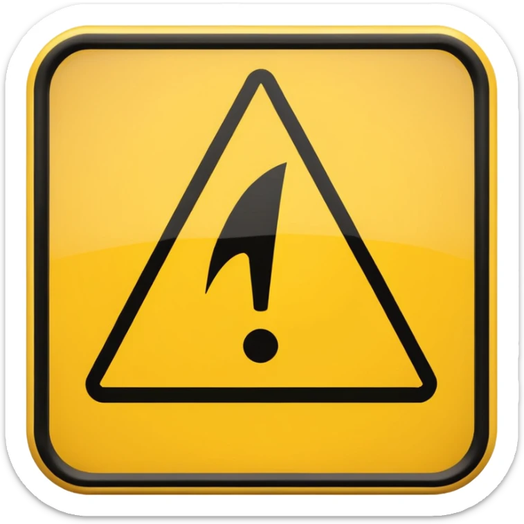 a large ⚠️ with tons of detailed lighting and attention to detail with no background sticker