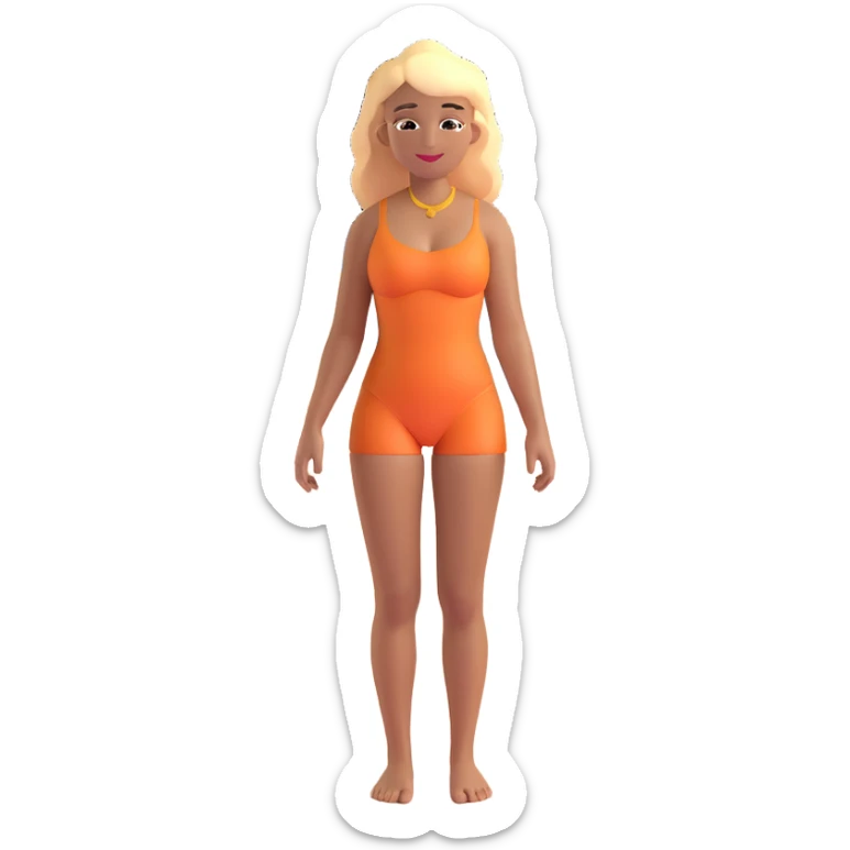 blonde woman with light brown skin, with the Atalaia Beach arches (Aracaju-SE, Brazil) in the background sticker