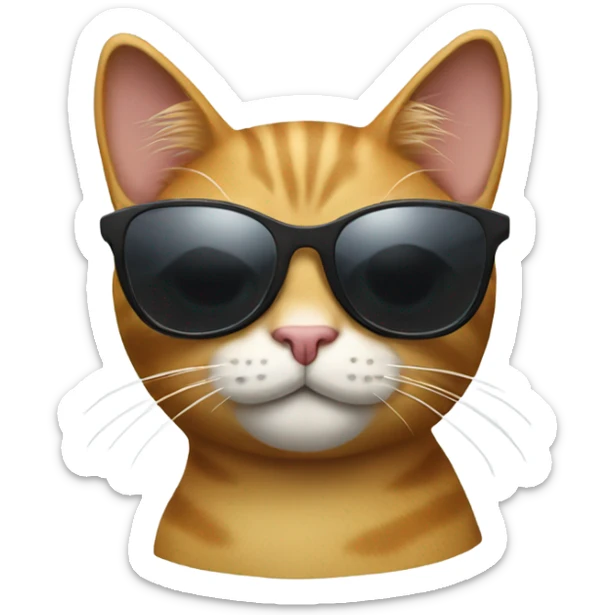 Cat with sunglasses sticker