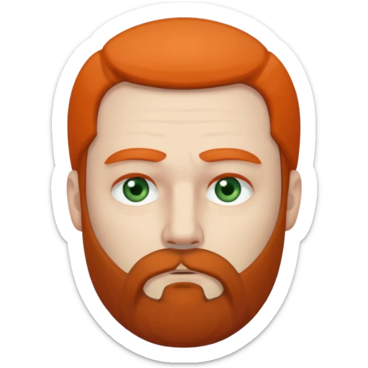 Greenish grey eyed adult man with tired look, half closed eyes. He has a very long beard hanging. Pale skin. He's serious and looks tired. Make sure his hair and beard are both dark gray. sticker