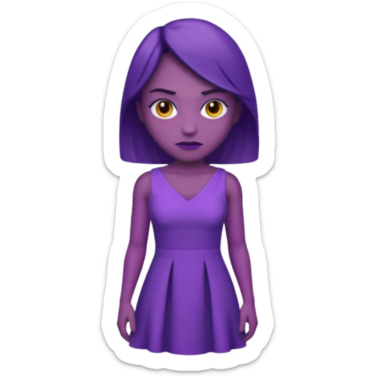 emoji of a racially ambiguous woman, who looks serious. no skin color please. use a color. sticker