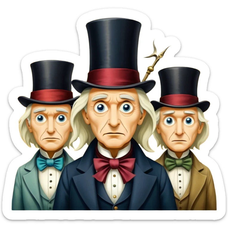 solarpunk ultra HD, Scrooge style, oil paint, mysterios - The Four Horsemen of the Apocalypse in the artistic style of Salvador Dali sticker