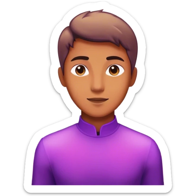 A charismatic person glowing in center of a room, radiating a violet warm bright aura glow, he is attracted with a lot of people around sticker