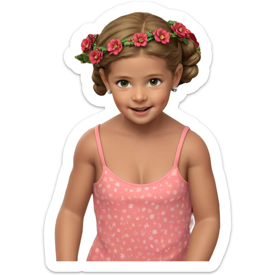 girl with jewelry and wreath sticker