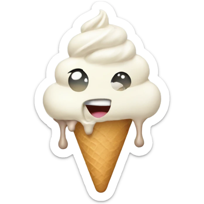 Ice cream eating ice cream sticker
