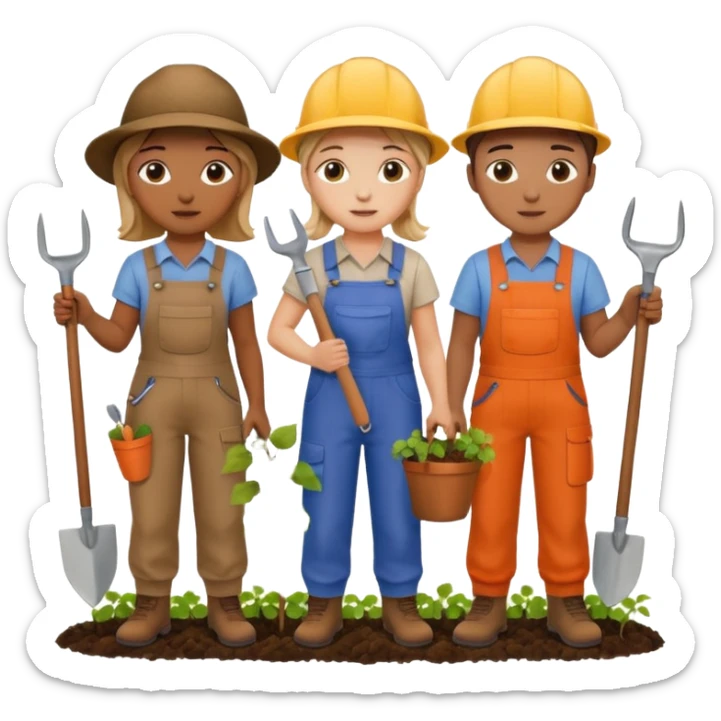 Make a photo of 5 project managers, specificly 3 girls and 2 boys, that are making project for improvment of the vineyard sticker