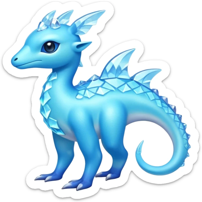 Shiny Exotic Colorful Amaura-Aurorus-Fakémon-hybrid-creature (full body)  sticker