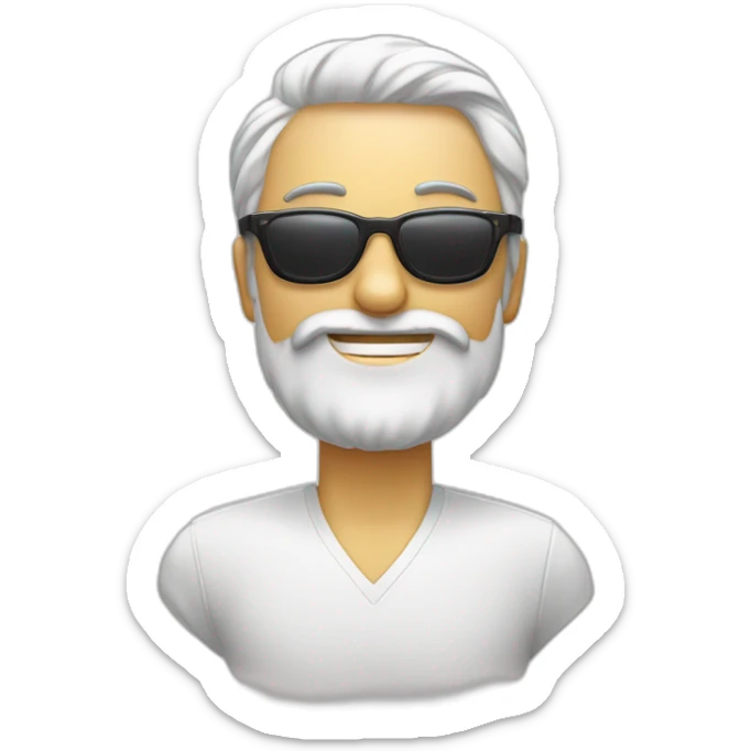 homme blanc avec une barbe un trou au milieu des dents et des grosses lunettes de soleil sticker