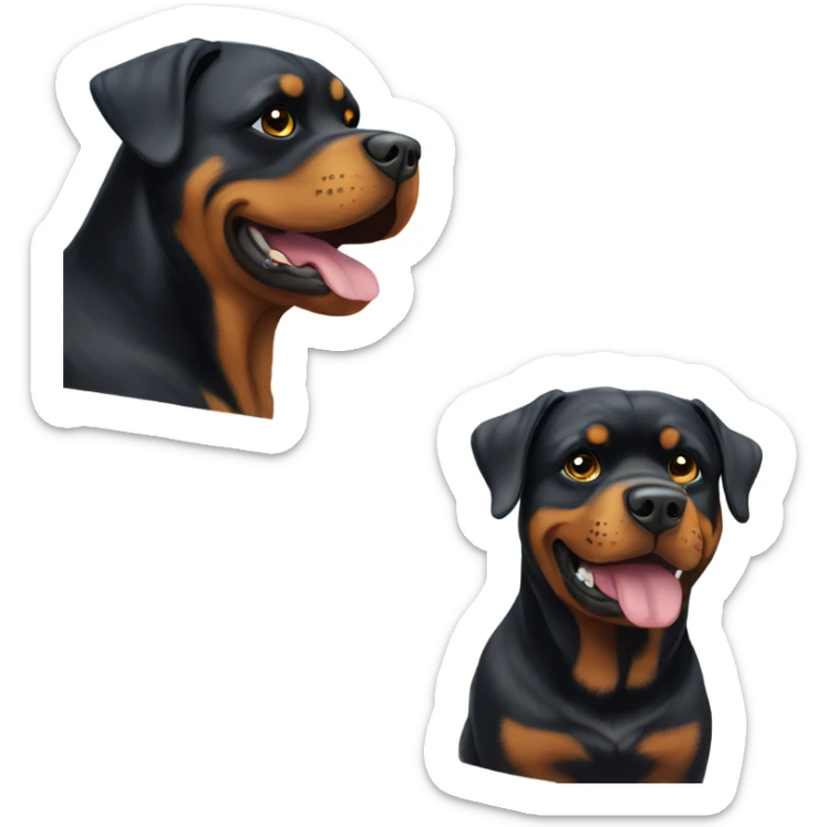 Rottweiler at the beach  sticker