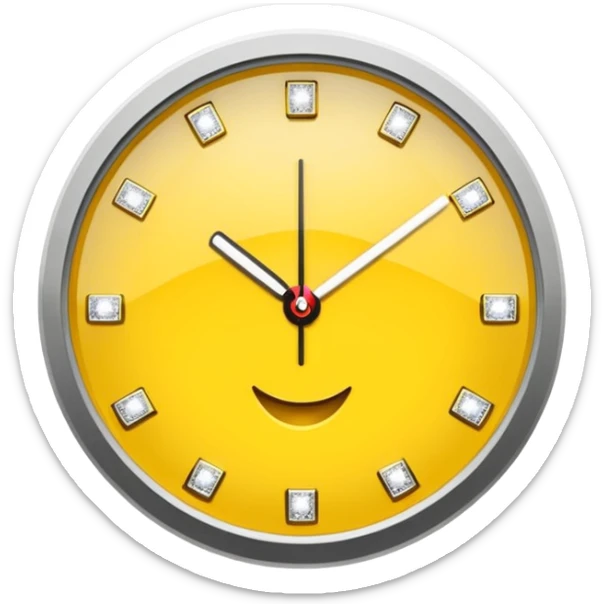 Crea un reloj de oro amarillo con muchos diamantes, sin la cara de fondo sticker