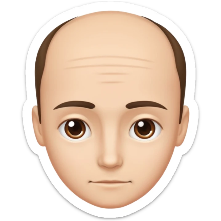 emoji of a human forehead, simple and clean cartoon style, only showing the upper part of the face from eyebrows to hairline sticker