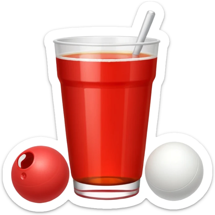 Generami l’emoji di un bicchiere da beer pong con una pallina accanto sticker