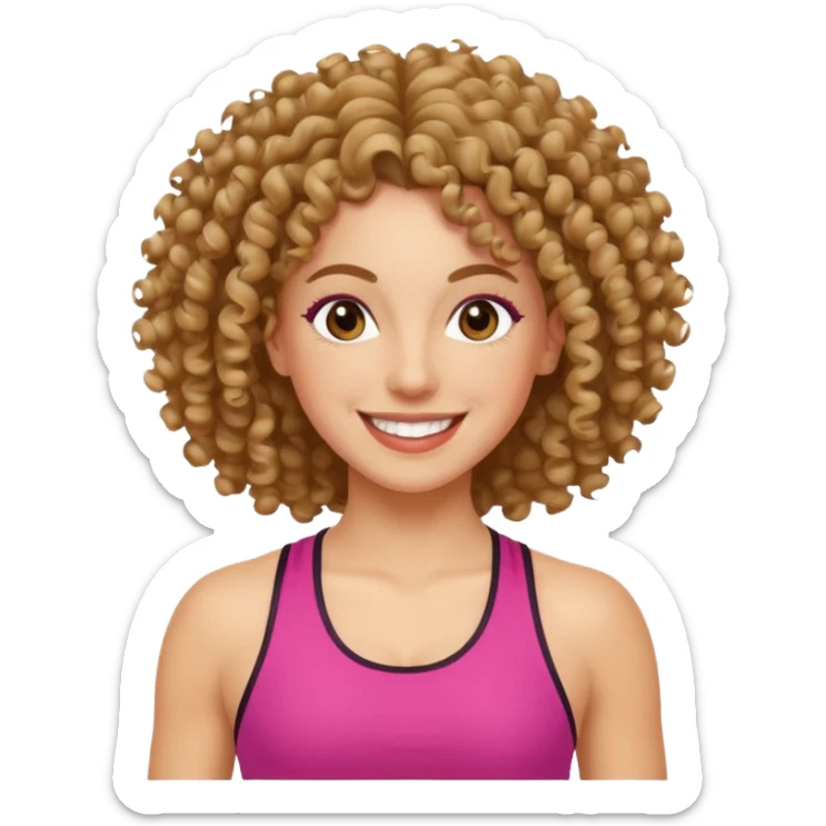 kıvırcık saçlı beyaz tenli zumba hocası sticker