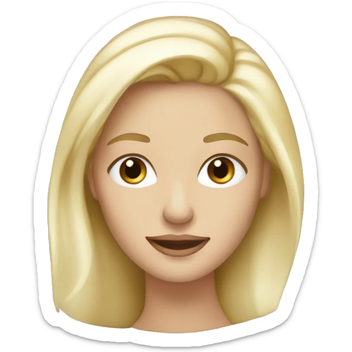 White blond woman with Blue eyes wear golden earrings sticker