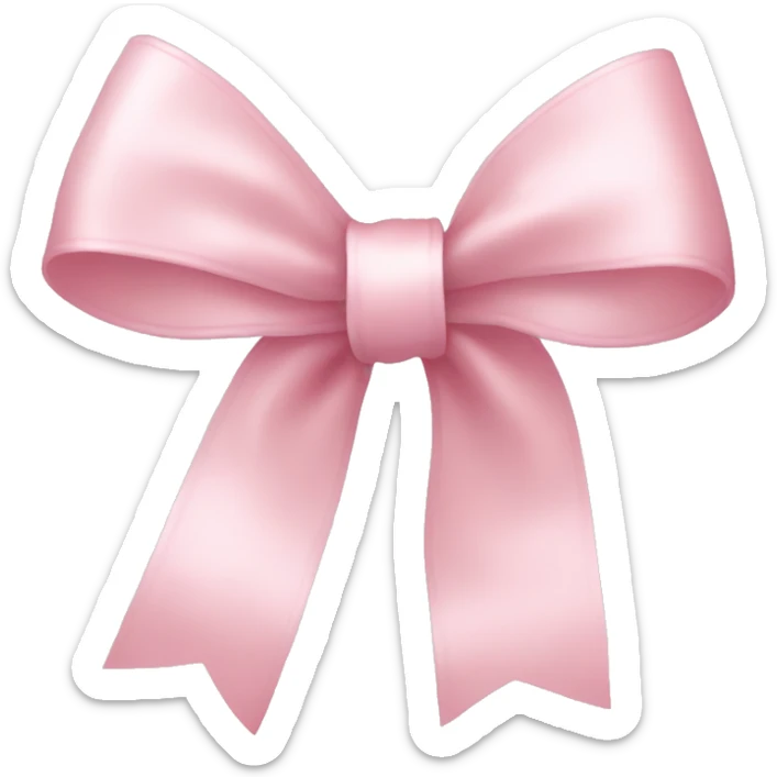 light pink ribbon bow sticker