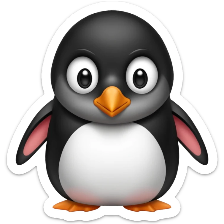 Sad giant emoji penguin begging for pardon giant lovely eyes cute sad sticker
