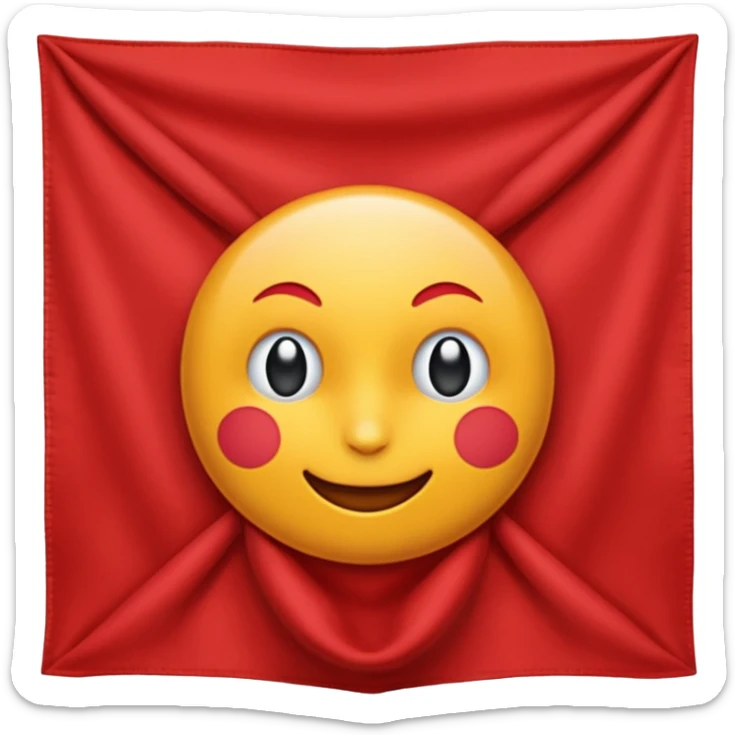 maak een emoticon van alleen een rood zakdoek geen andere dingen er op heen, zo'n oudewetse zakdoek rood sticker