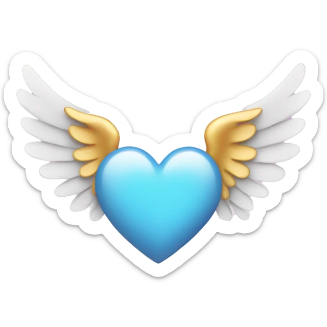 heart with angel wings sticker