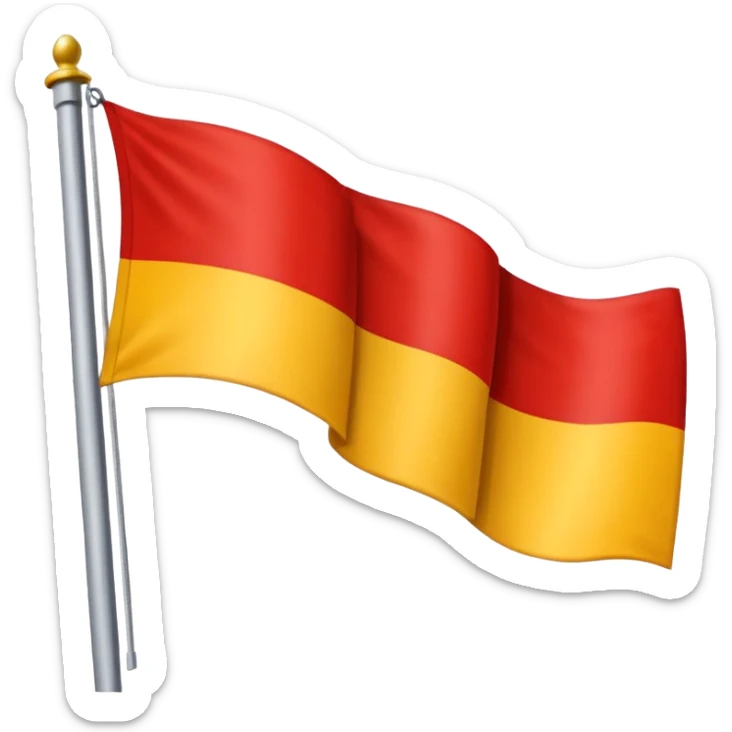 Una bandera con 3 franjas horizontales, la primera roja, la segunda amarilla y la tercera morada sticker