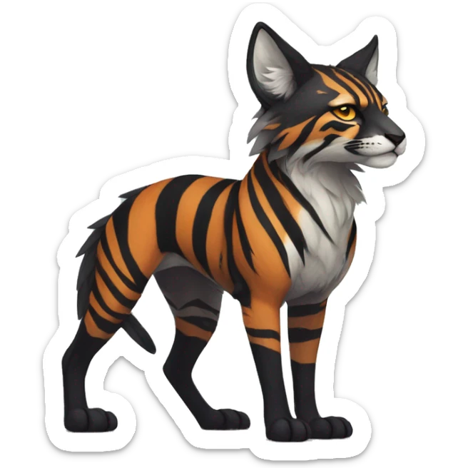 Cool Edgy Vernid species with edgy stripe markings by LiLaiRa full body sticker