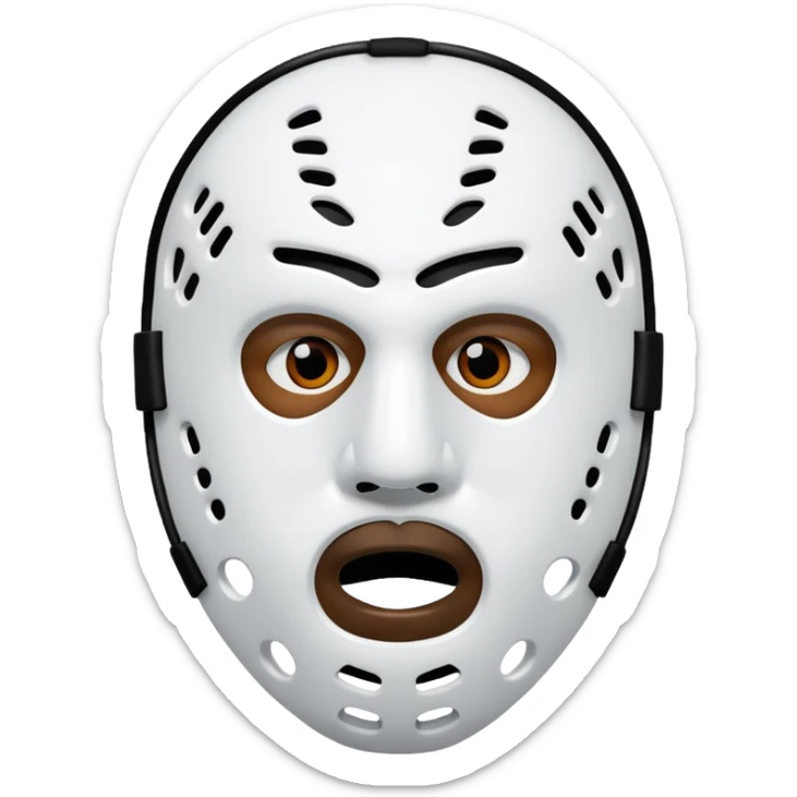 Masque de hockey de kanye west avec deux trous au dessus de la place de vision, et 6 trous en dessous de la place du nez sticker