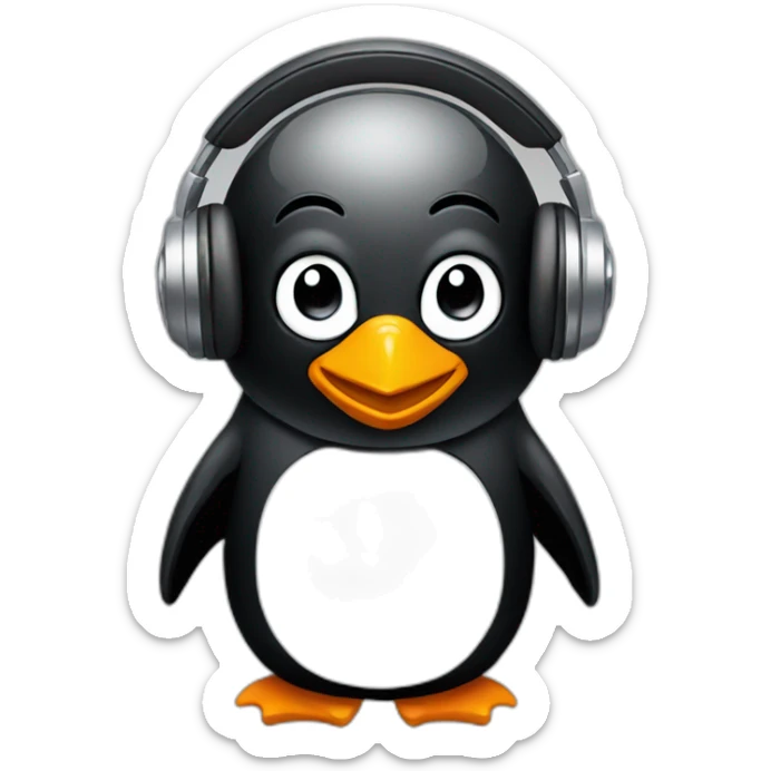 Dj penguin sticker