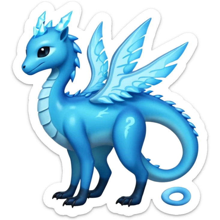 Shiny Dark Edgy  Aurorus-Inteleon-Amaura-Fakémon-hybrid-creature (full body)  sticker