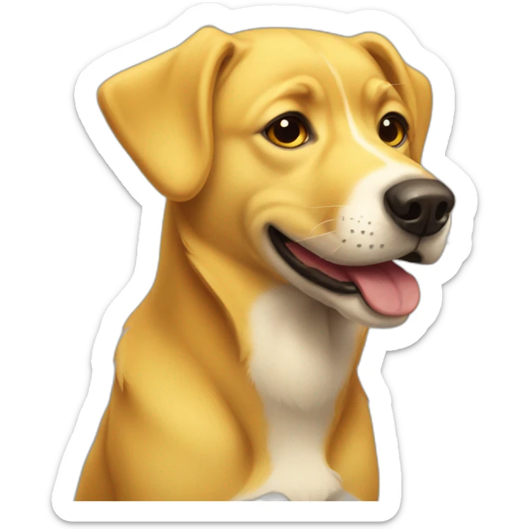 Yellow dog sticker