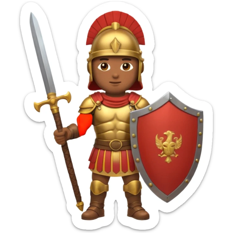 emoji de soldado romano alto y fuerte cuerpo entero sticker