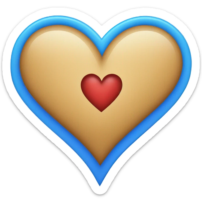 Create an emoji of a heart where the left half is blue and the right half is white. Ensure the colors are vibrant and the design is symmetrical." sticker