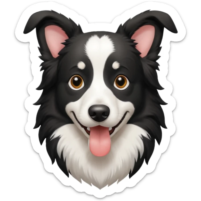 Colorful Border collie Dog, Border collie Portrait, Dog Sticker Clip art sticker