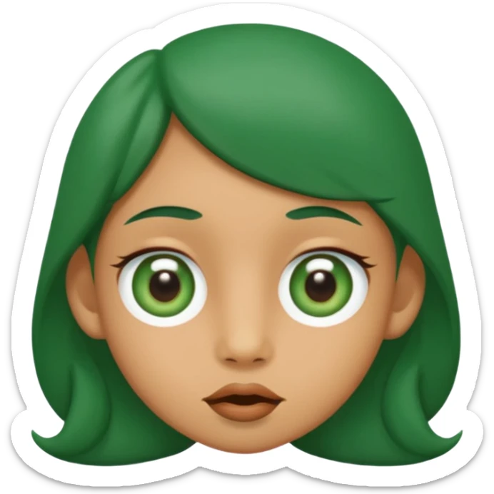 Number four with color green, cute eyes and four mouth from milke salcedo number lore sticker