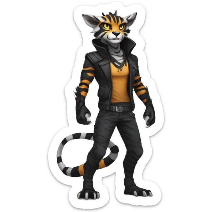 Cool Edgy Vernid species with edgy stripe markings by LiLaiRa full body sticker