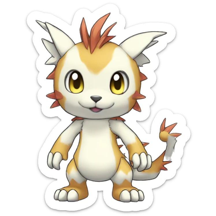 cute cool edgy beautiful shiny pretty Digimon-Fakemon-animal full body sticker