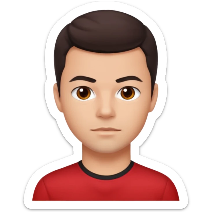 Jordan Knight brown eyes,dark brown hair, red shirt  sticker