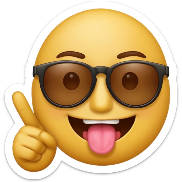 Fassa um emoji simples aquele da carinha amarelo de óculos escuro dando uma língua bem ofensiva e mostrando o dedo do meio da mesma forma sticker