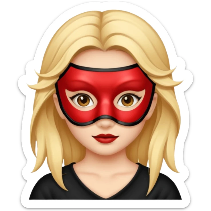girl with a mask on her face sticker