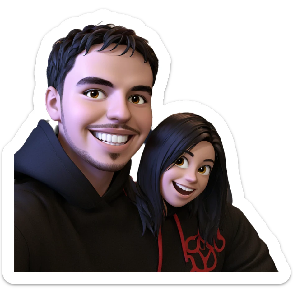 smiling boy by car at night sticker