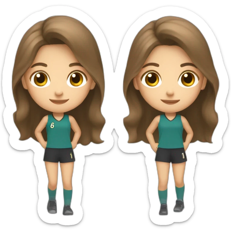 Full body caucasian girl with long Brown hair doing Cristiano Ronaldo siu celebration sticker