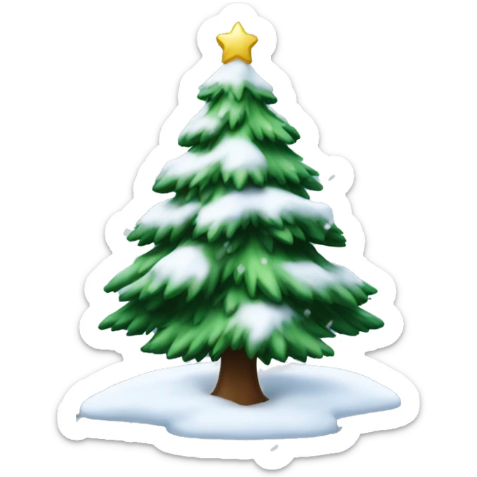 christmas tree with snow sticker