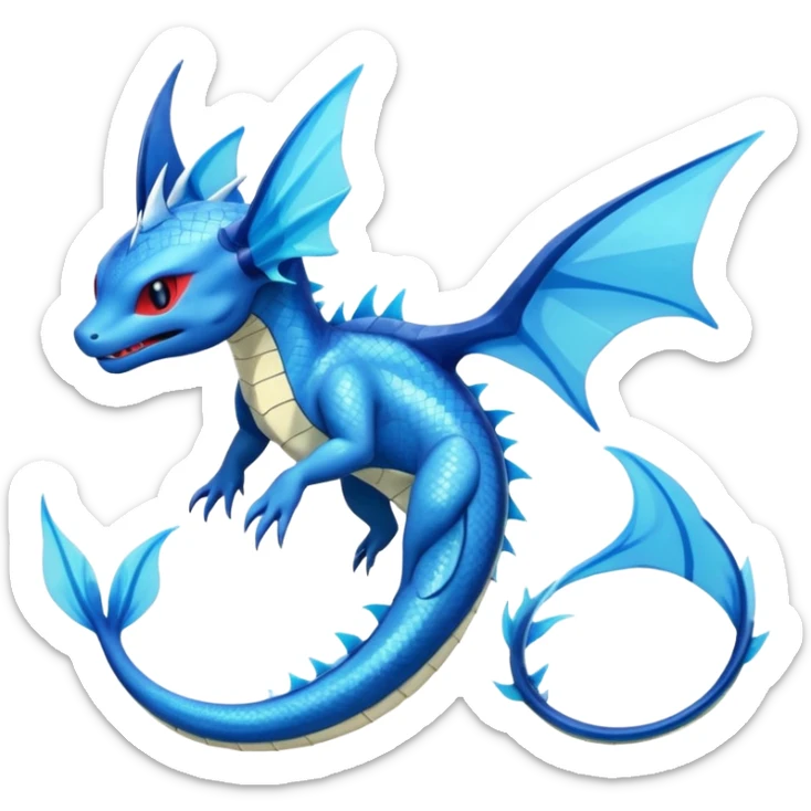 Salandit-Vaporeon-Salamence-hybrid-fusion (full body) sticker
