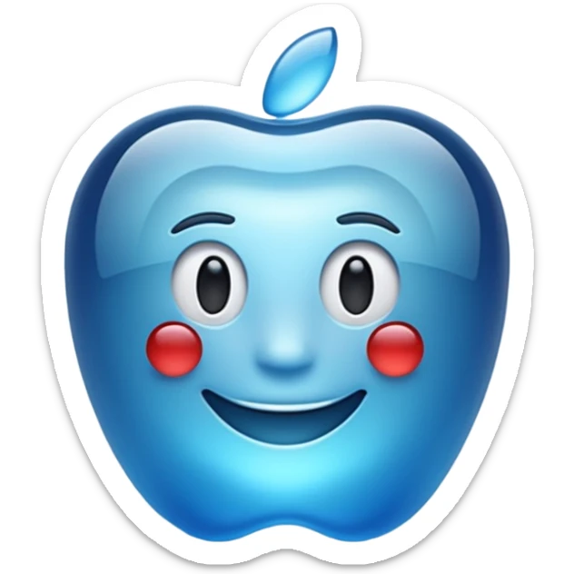 Make a standard set of emoji (all) in the style of glass from Apple company, volumetric with a 3D effect and a transparency effect, and a small one with a blue gradient or light blue The full set of emoticons sticker