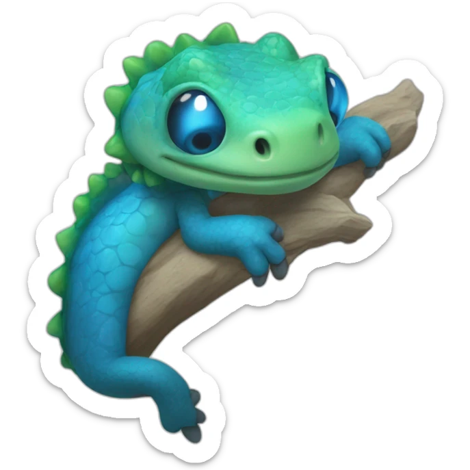 El maravilloso mundo de la lagartija azul flipante sticker