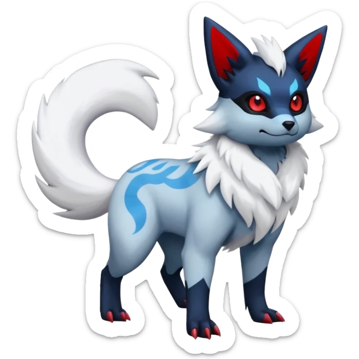 Absol-Umbreon-Zorua-Zangoose-Fakémon-hybrid-creature (full body)  sticker