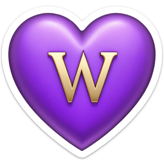 The Letter “W” inside a Purple Heart sticker