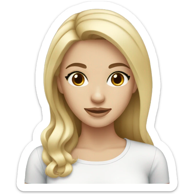 Fair blonde woman with brown eyes, fair brown hair blue eyes woman sticker