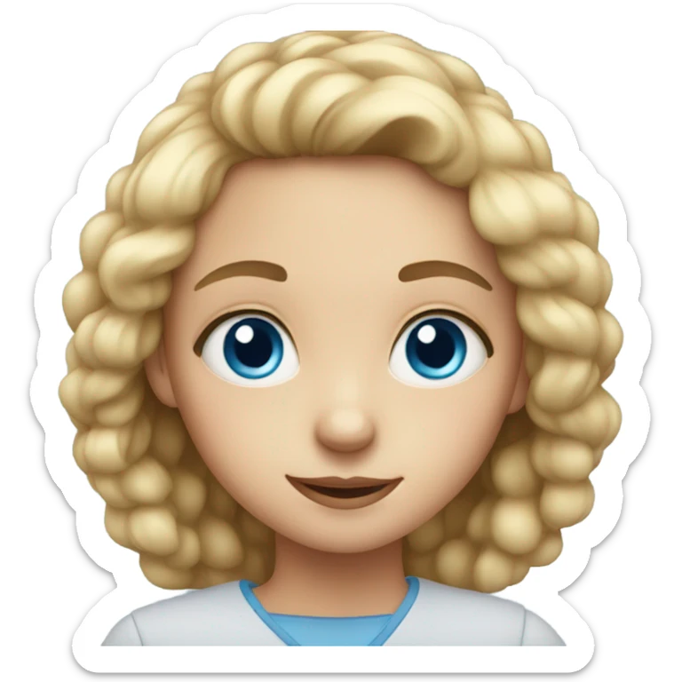 young girl with blue eyes sticker