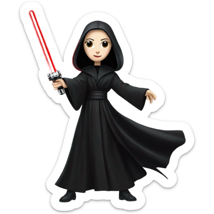 Jedi teen Morticia Addams flying a red imperial patrol speeder  sticker
